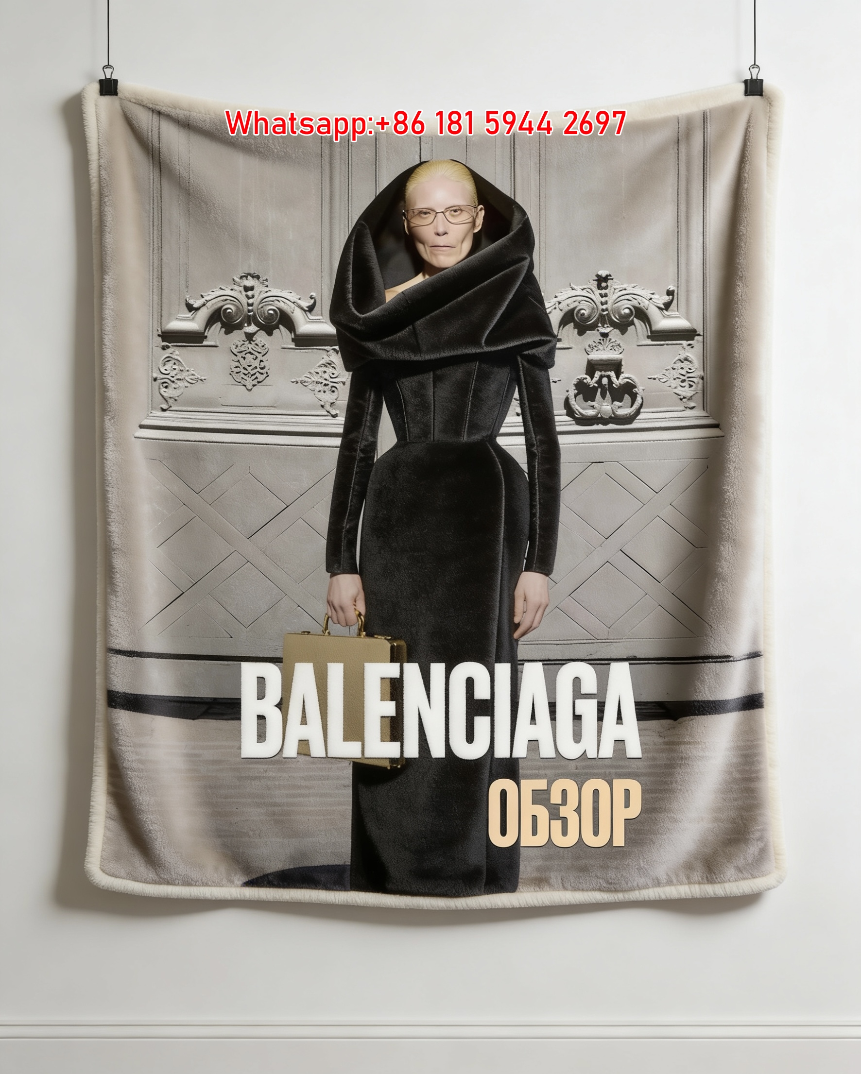 Balenciaga Avant-Garde Flannel Throw Blanket for Wall Decor BA282